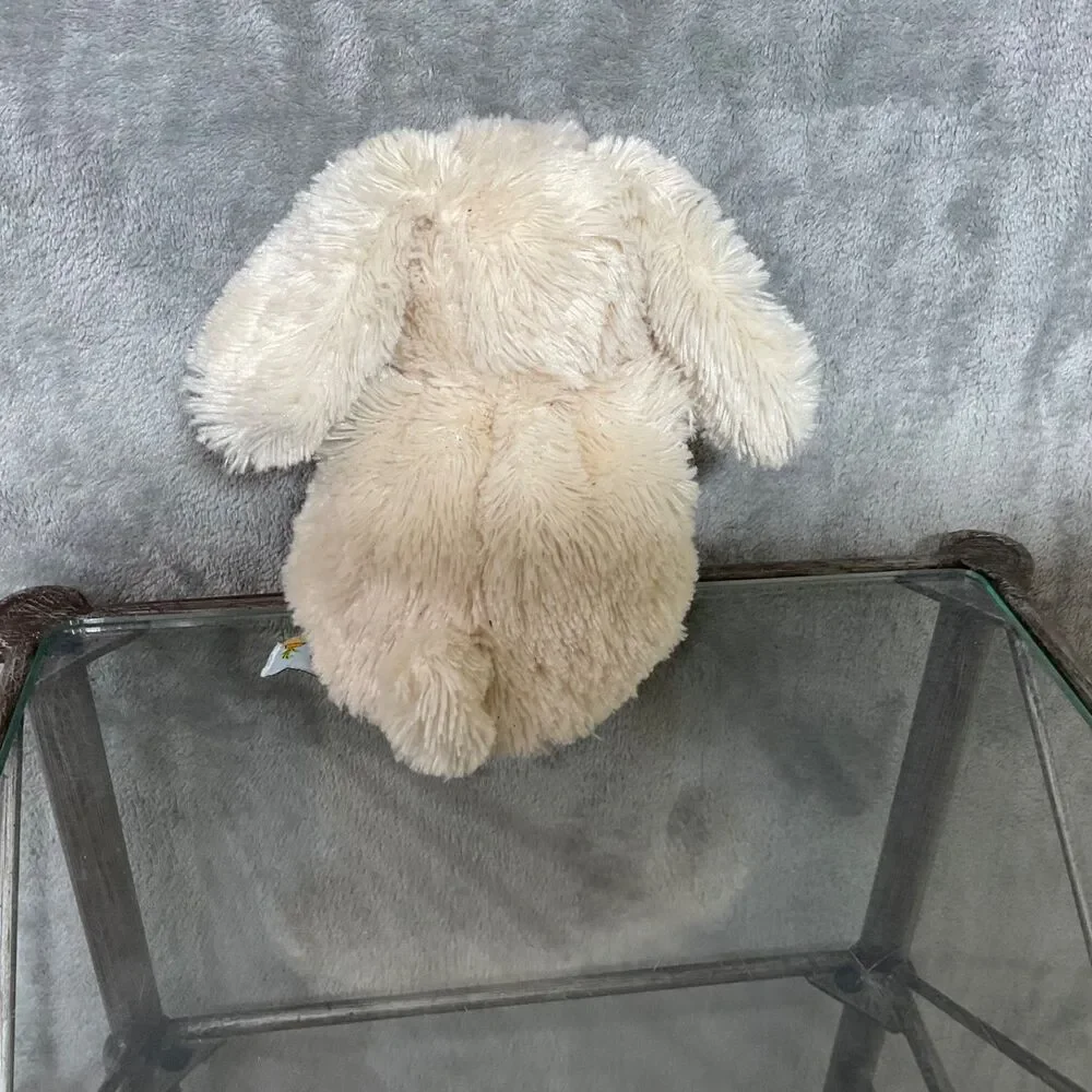 Bunnies By The Bay Roly Poly Rutabaga Cream Rabbit Plush Bean Bag Toy 6”